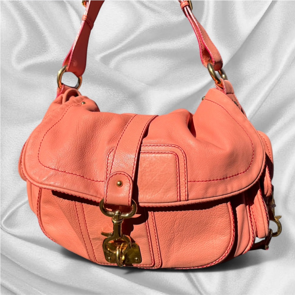 Rare 2005 Marc Jacobs Selma Shoulder Bag Coral Pink Italian Leather